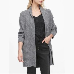 Banana Republic merino-blend long cardigan in heather grey size M